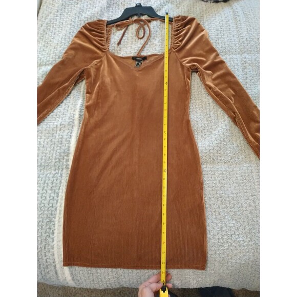 Forever 21 Puff Sleeve Tie Back Sweetheart Neck Mini Nwt Medium Dress - Picture 6 of 9